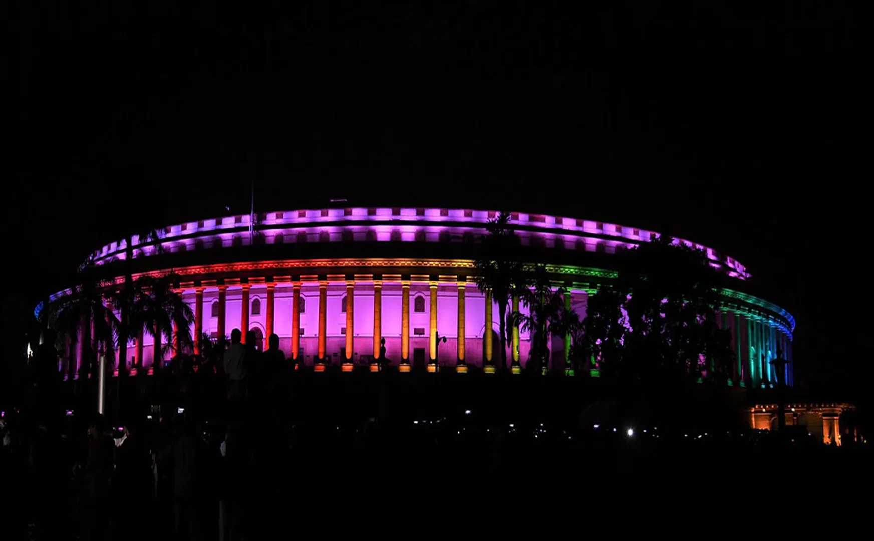 PARLIAMENT HOUSE FULLY COVERD LIGHT PM MODI VISIT INDEPENDENCE DAY CELEBRATION